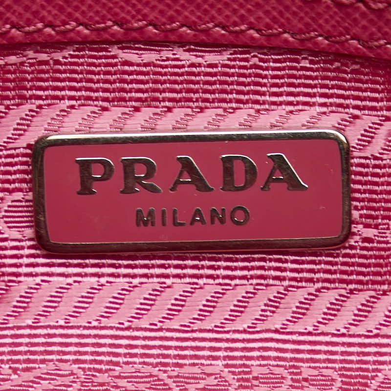 Prada Nylon Leather Triangle Logo Plate Tessuto Crossbody Bag