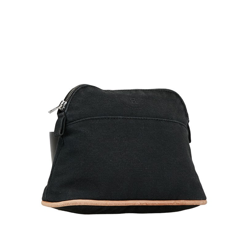 Hermes Bolide Pouch Canvas Leather Black