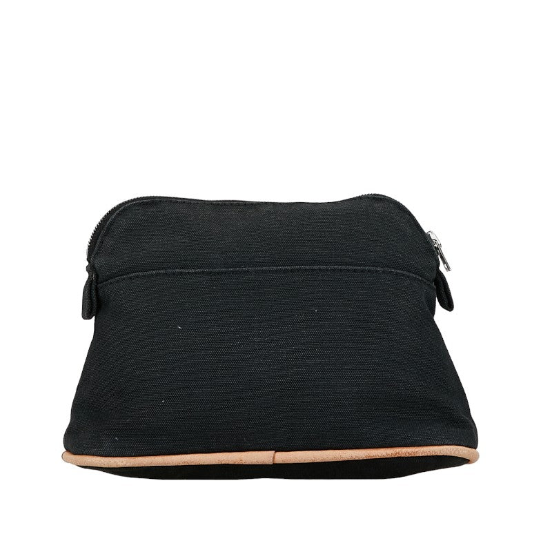 Hermes Bolide Pouch Canvas Leather Black