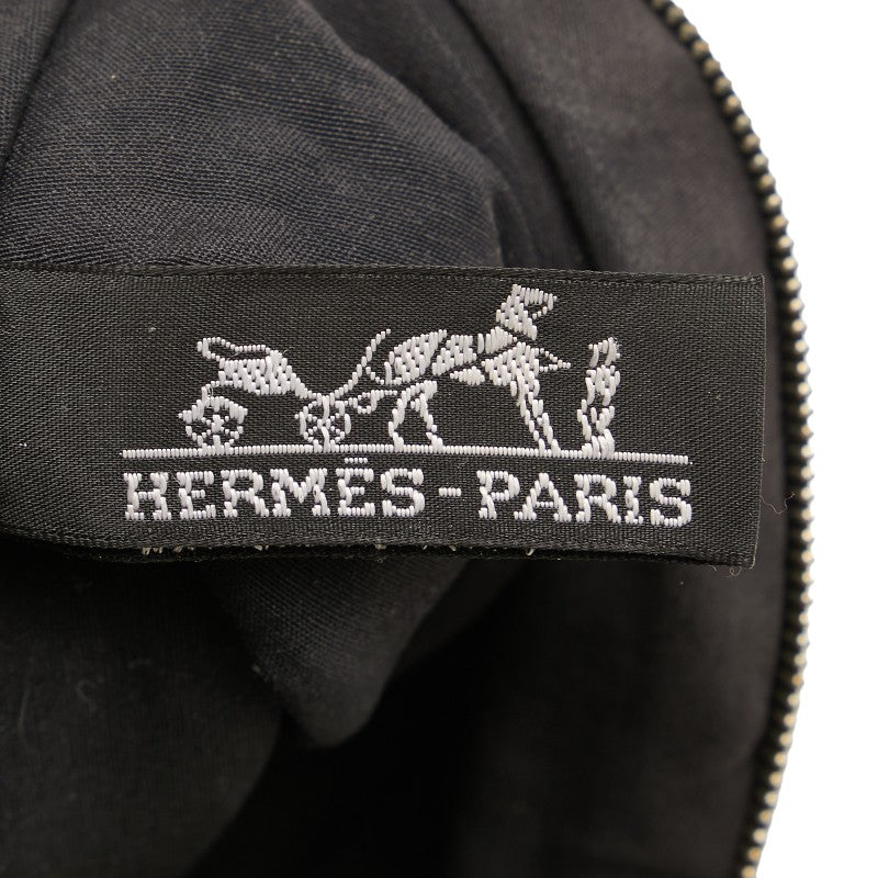 Hermes Bolide Pouch Canvas Leather Black