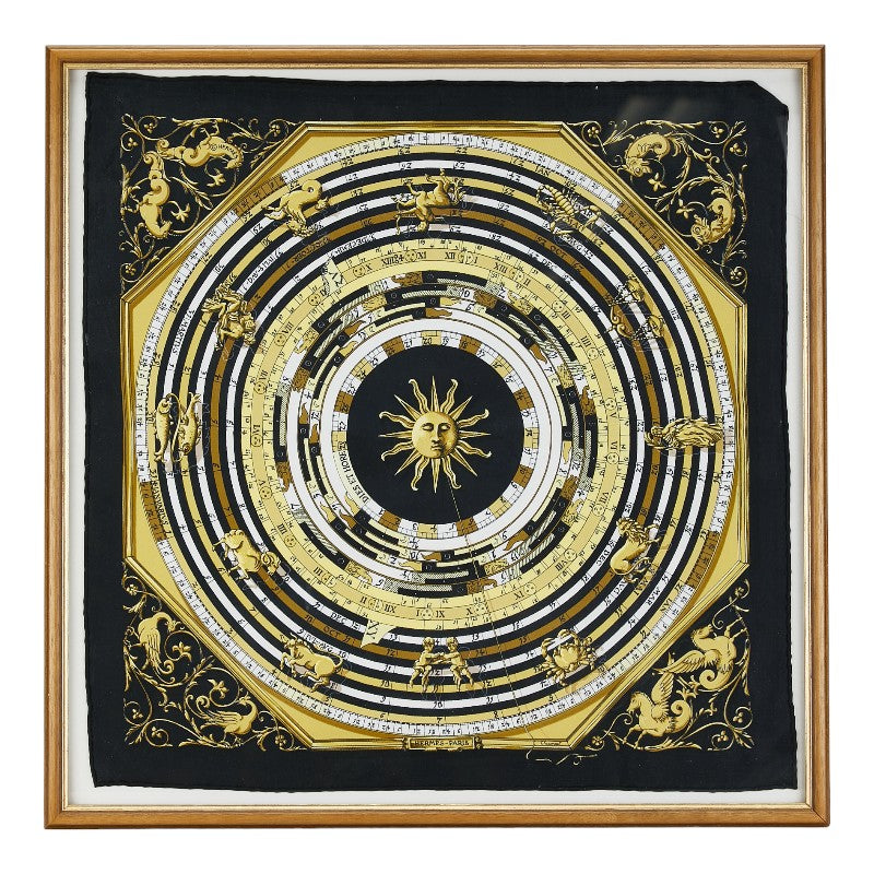 Hermes Silk Scarf 46cm x 46cm x 2.5cm DIES ET HORE Astrology Sun in Great Condition