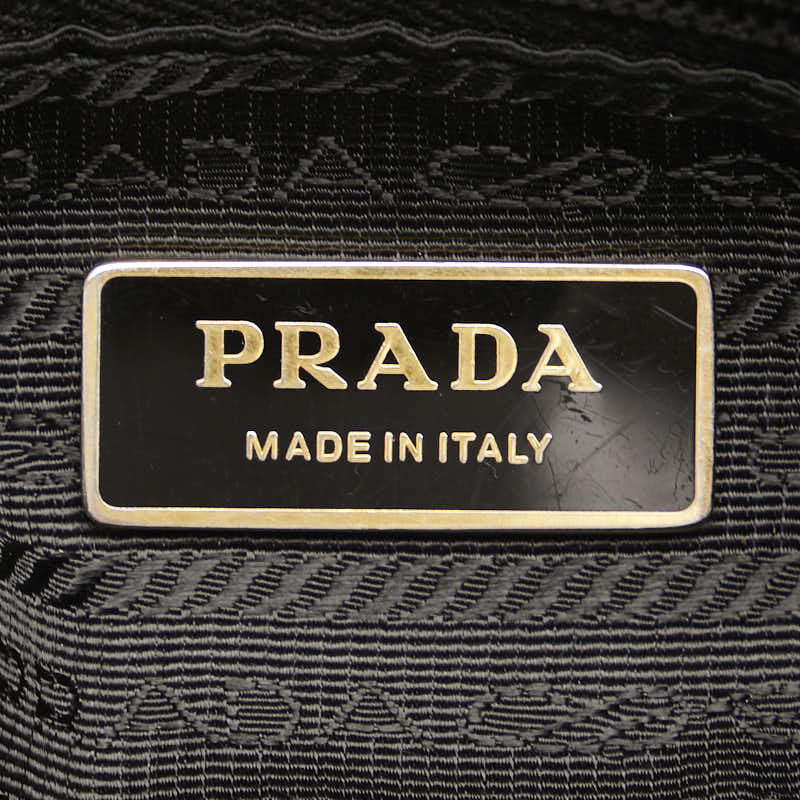 Prada Nylon Leather Ribbon Motif Handbag BN1631