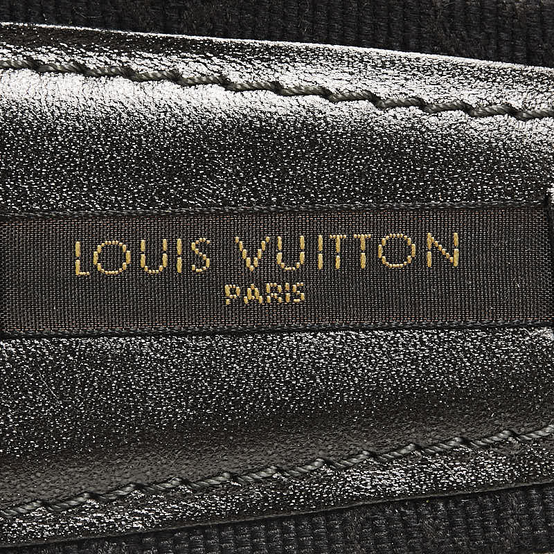 Louis Vuitton Denim Ribbon Mules Black Leather