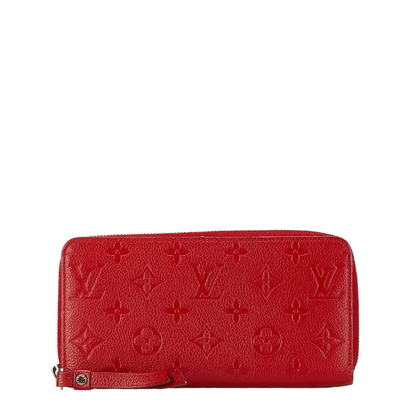 Louis Vuitton Monogram Empreinte Clemence Long Wallet M63698 Red Leather in Very Good Condition