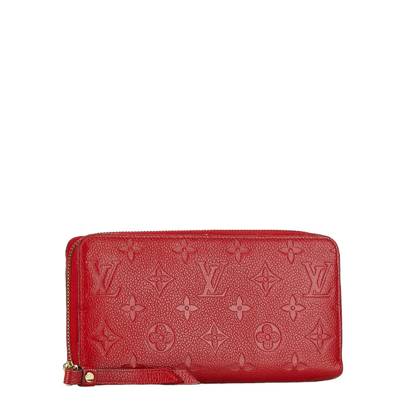 Louis Vuitton Monogram Empreinte Clemence Long Wallet M63698 Red Leather in Very Good Condition