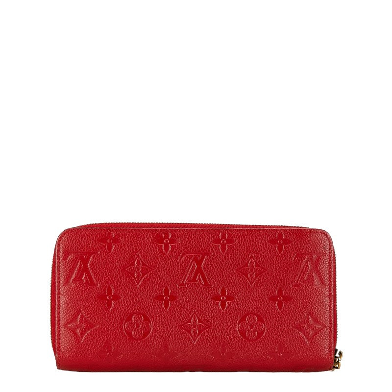 Louis Vuitton Monogram Empreinte Clemence Long Wallet M63698 Red Leather in Very Good Condition