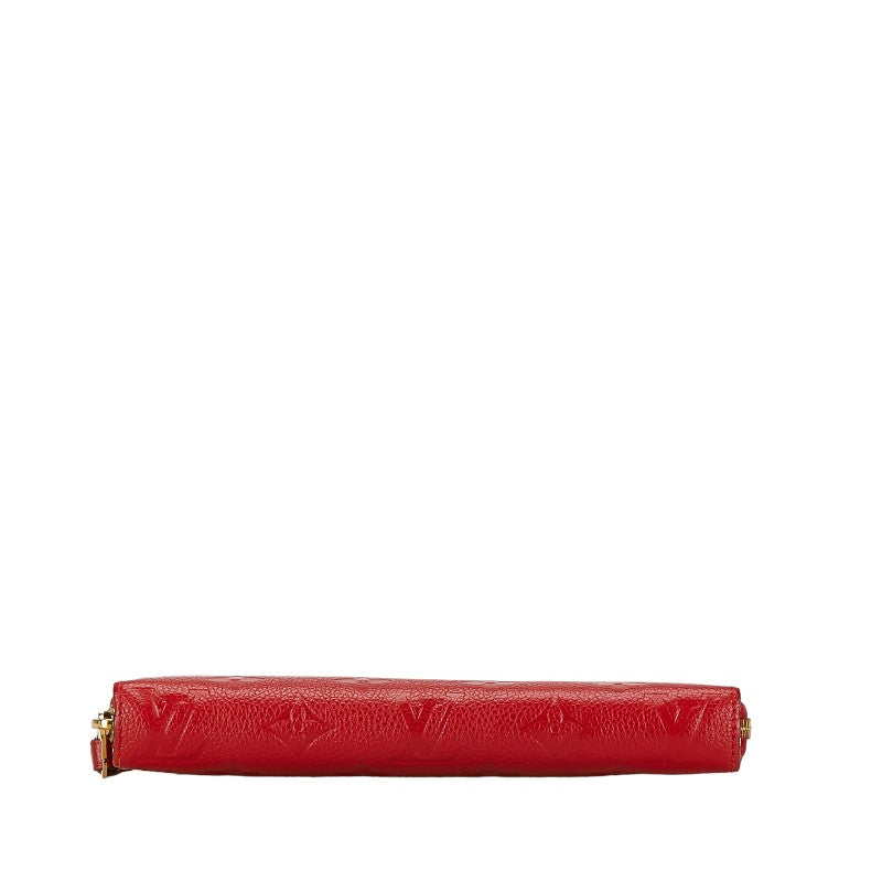 Louis Vuitton Monogram Empreinte Clemence Long Wallet M63698 Red Leather in Very Good Condition