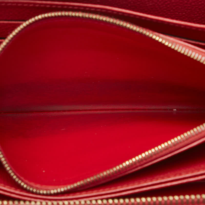 Louis Vuitton Monogram Empreinte Clemence Long Wallet M63698 Red Leather in Very Good Condition