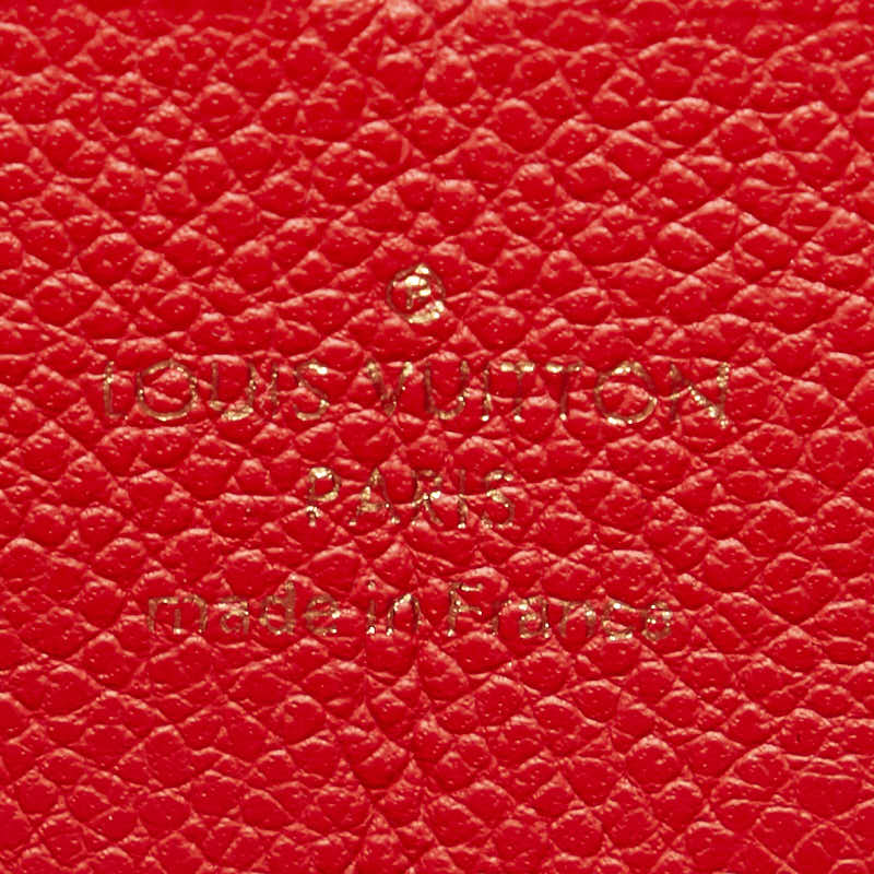 Louis Vuitton Monogram Empreinte Clemence Long Wallet M63698 Red Leather in Very Good Condition