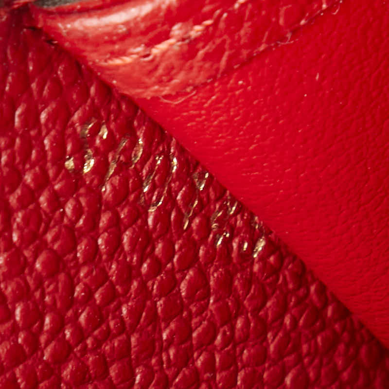 Louis Vuitton Monogram Empreinte Clemence Long Wallet M63698 Red Leather in Very Good Condition