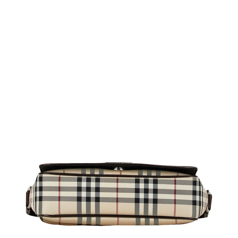 Burberry Nova Check Canvas Leather Shoulder Bag