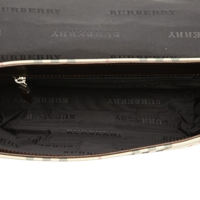 Burberry Nova Check Canvas Leather Shoulder Bag