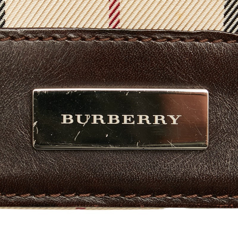 Burberry Nova Check Canvas Leather Shoulder Bag