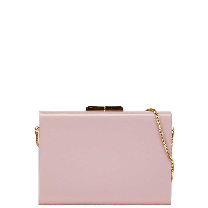 Salvatore Ferragamo Plastic Chain Shoulder Bag Pink Gold