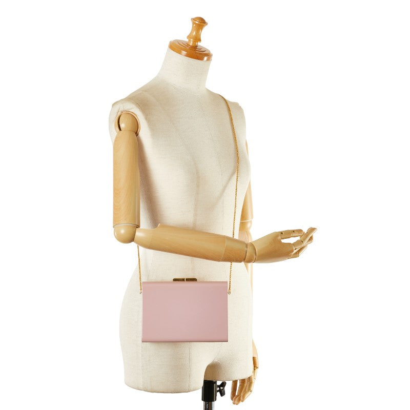 Salvatore Ferragamo Plastic Chain Shoulder Bag Pink Gold