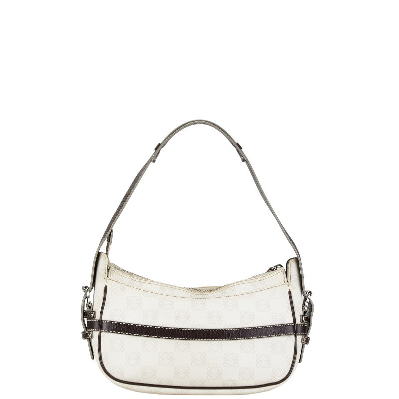 Loewe Anagram One Shoulder Bag White Brown PVC Leather