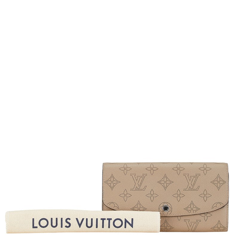 Louis Vuitton Monogram Mahina Iris Long Wallet M60144 Beige Leather