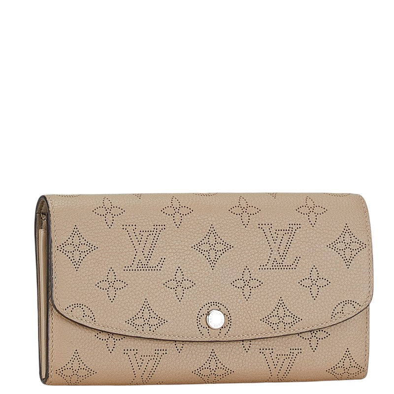 Louis Vuitton Monogram Mahina Iris Long Wallet M60144 Beige Leather