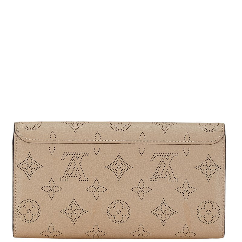 Louis Vuitton Monogram Mahina Iris Long Wallet M60144 Beige Leather