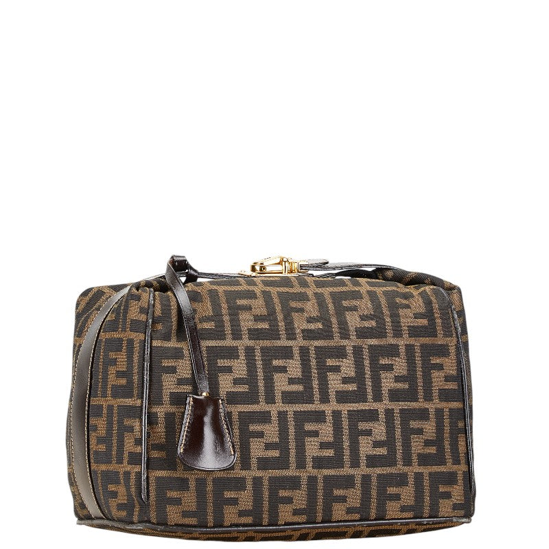 Fendi Zucca Vanity Bag Canvas Leather Brown in Very Good Condition