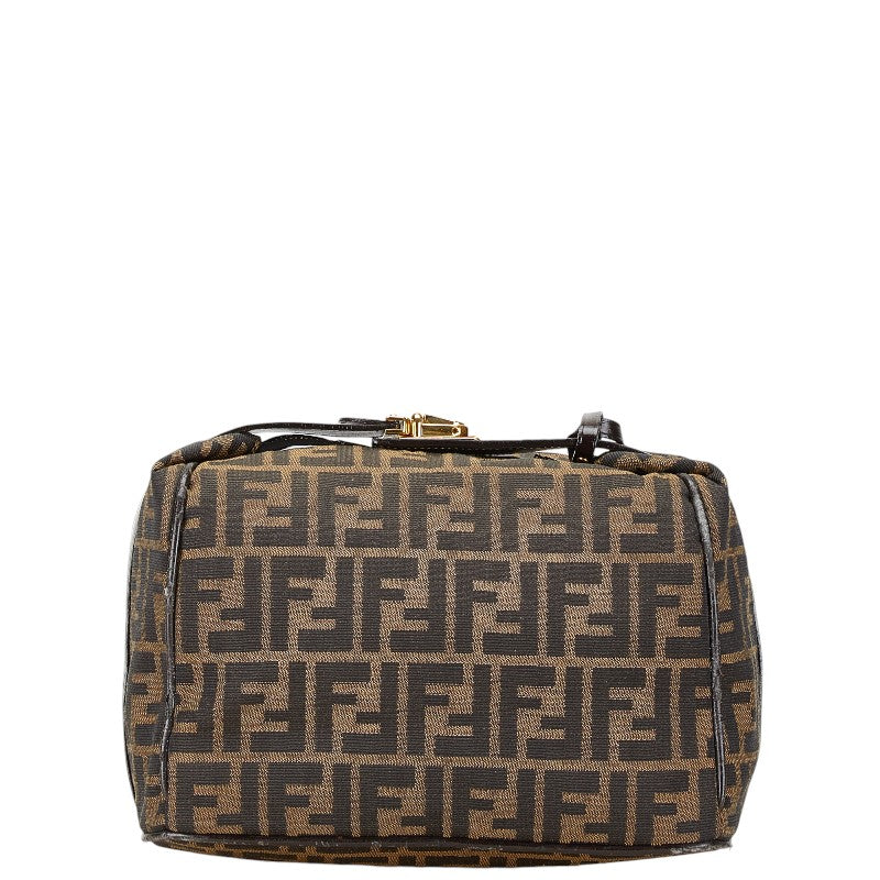 Fendi Zucca Vanity Bag Canvas Leather Brown