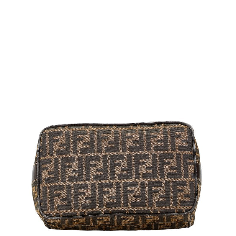 Fendi Zucca Vanity Bag Canvas Leather Brown