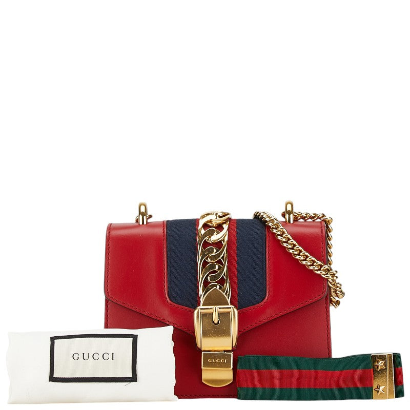 Gucci Sylvie Small Leather Chain Shoulder Bag 481666