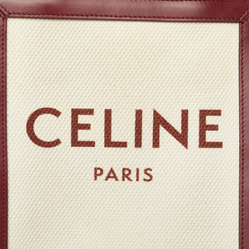 Celine Canvas Leather Logo Vertical Small Handbag