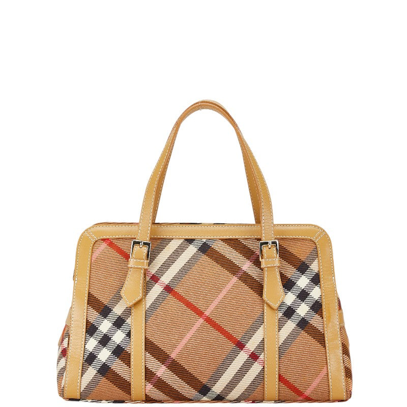 Burberry Canvas Leather Check Tote Bag in Very Good Condition