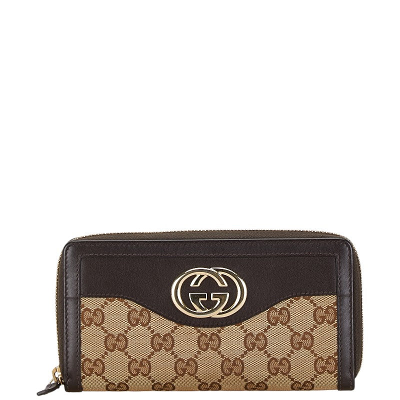 Gucci GG Canvas Interlocking G Long Wallet 308012 Beige Brown