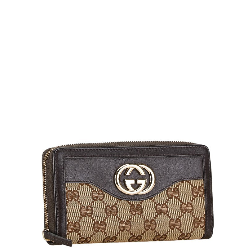 Gucci GG Canvas Interlocking G Long Wallet 308012 Beige Brown