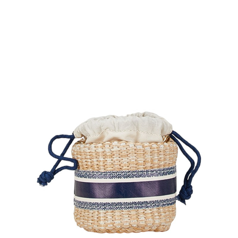 Dior Raffia Cotton Logo 2WAY Shoulder Bag