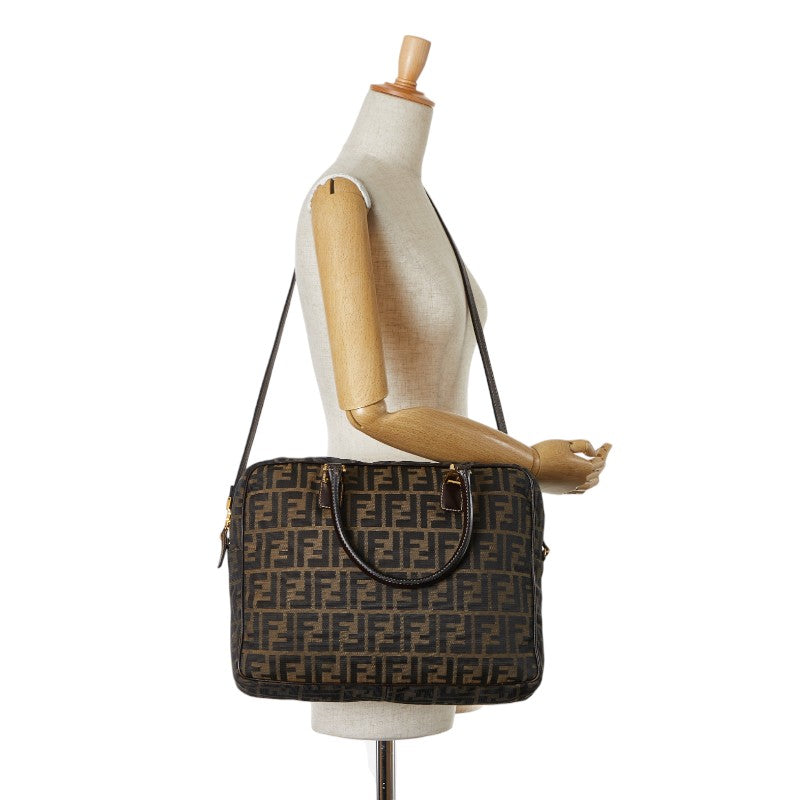 Fendi Canvas Leather Zucca Business Bag