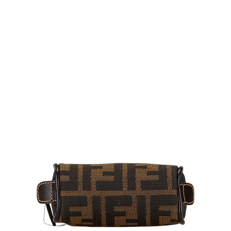 Fendi Zucca Canvas Leather Pouch 26577 in Very Good Condition