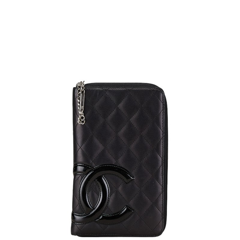 Chanel Cambon Line Lambskin Long Wallet in Very Good Condition