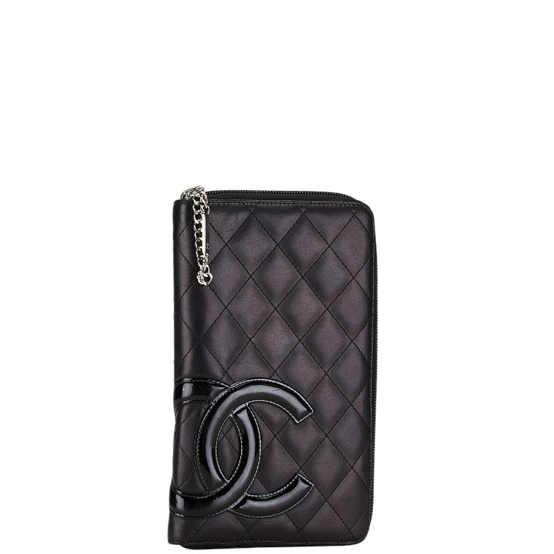 Chanel Cambon Line Lambskin Long Wallet in Very Good Condition