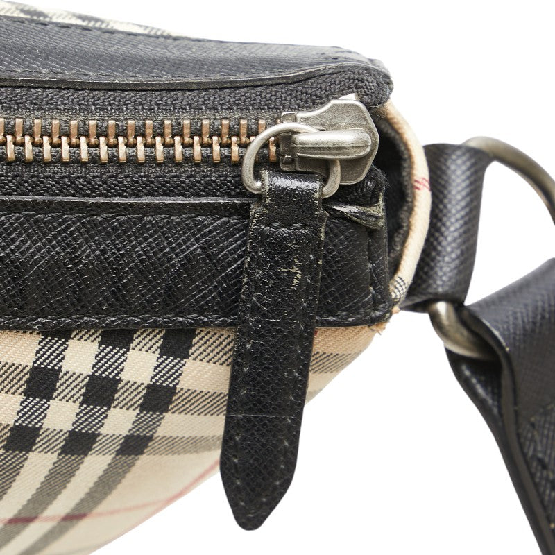 Burberry Nova Check Canvas Leather Shoulder Bag