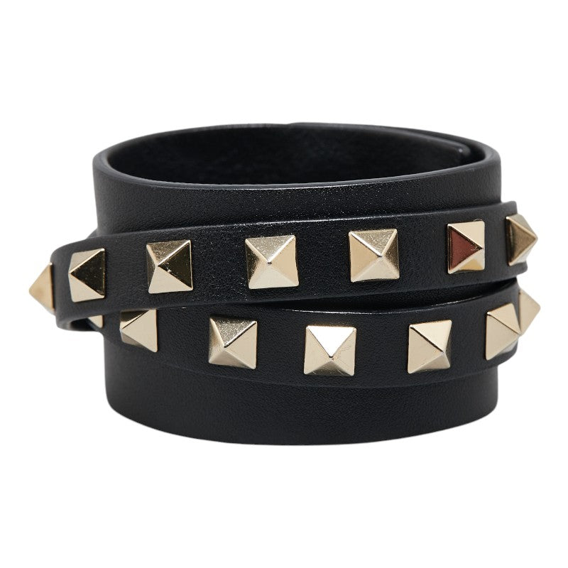 Valentino Leather Studded Bangle Bracelet