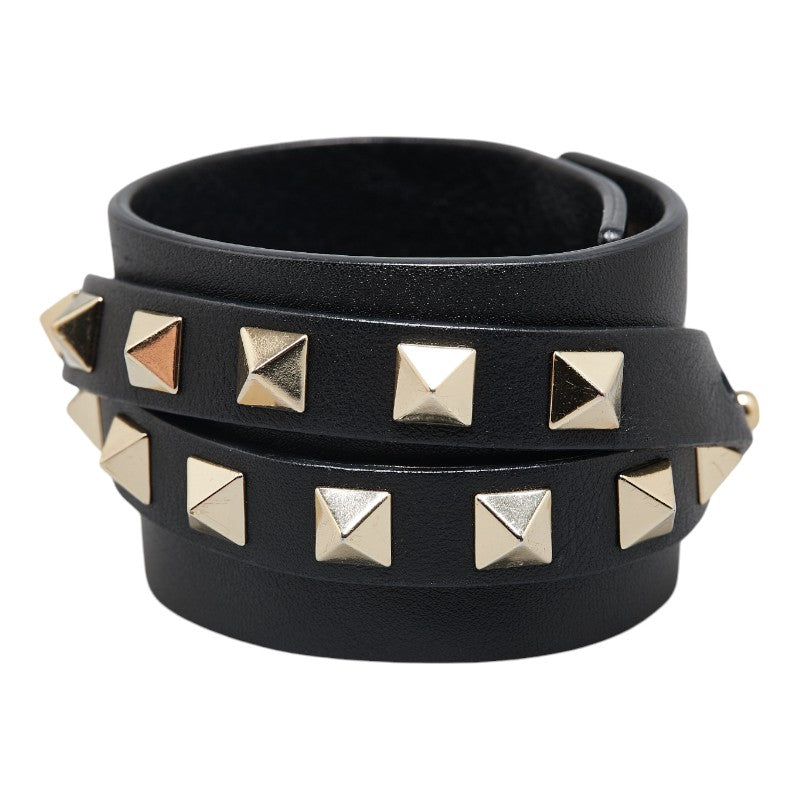 Valentino Leather Studded Bangle Bracelet