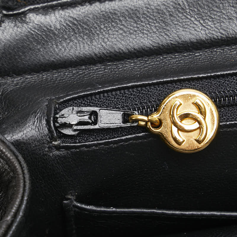 Chanel Matelasse Coco Mark Chain Backpack Black Lambskin