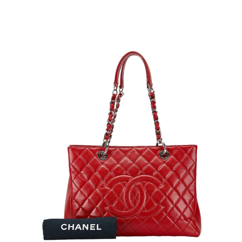 Chanel Caviar Skin Matelasse Coco Mark Chain Tote Bag