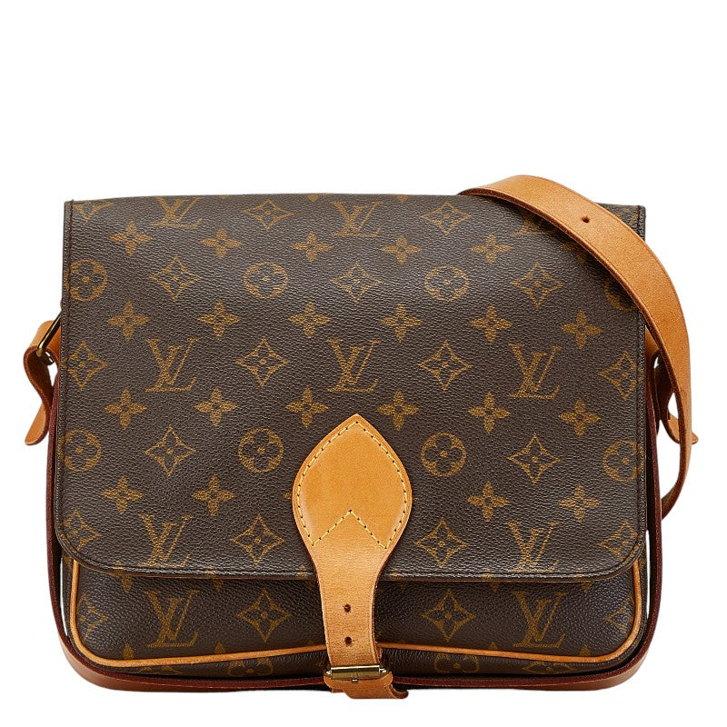 Louis Vuitton Monogram Cartouchiere MM Shoulder Bag M51253 Brown PVC Leather in Very Good Condition