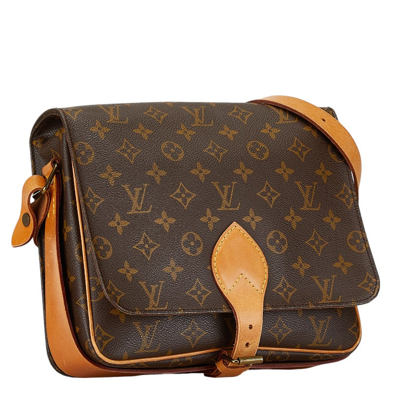 Louis Vuitton Monogram Cartouchiere MM Shoulder Bag M51253 Brown PVC Leather in Very Good Condition