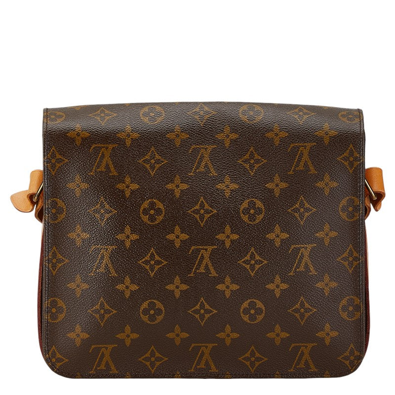 Louis Vuitton Monogram Cartouchiere MM Shoulder Bag M51253 Brown PVC Leather in Very Good Condition