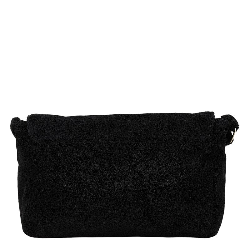 Chanel Coco Mark Fur Shoulder Bag Black