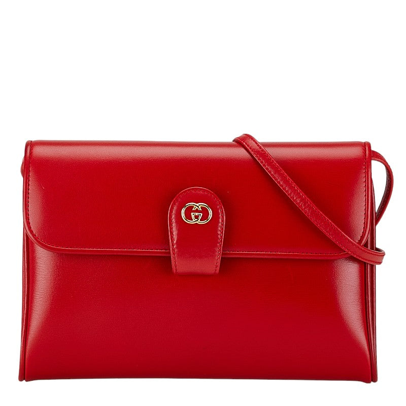 Gucci Old Gucci Leather Crossbody Shoulder Bag Red in Very Good Condition