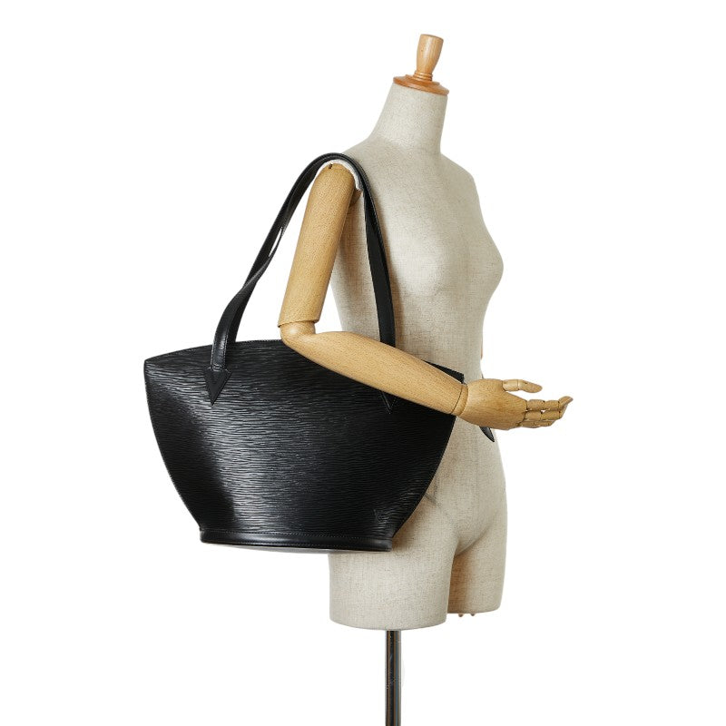 Louis Vuitton Epi Saint-Jacques Shopping Tote Bag M52262 Black Leather in Very Good Condition