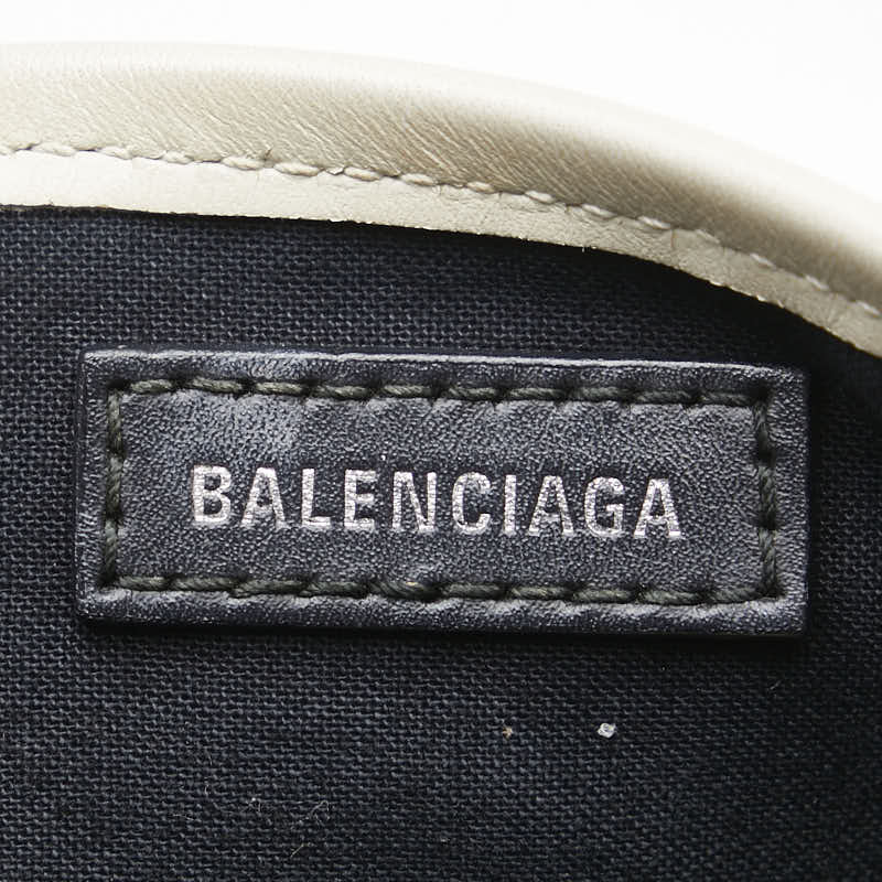 Balenciaga Canvas Leather Navy Cabas Handbag 339933