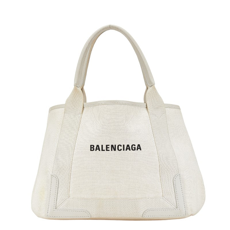 Balenciaga Canvas Leather Navy Cabas Handbag 339933