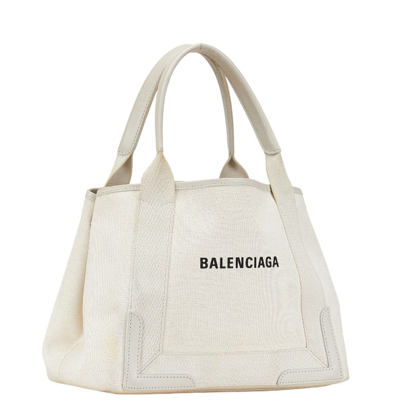 Balenciaga Canvas Leather Navy Cabas Handbag 339933